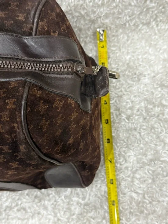 Céline Celine Brown Macadam Suede Boston Bag - Picture 11 of 15